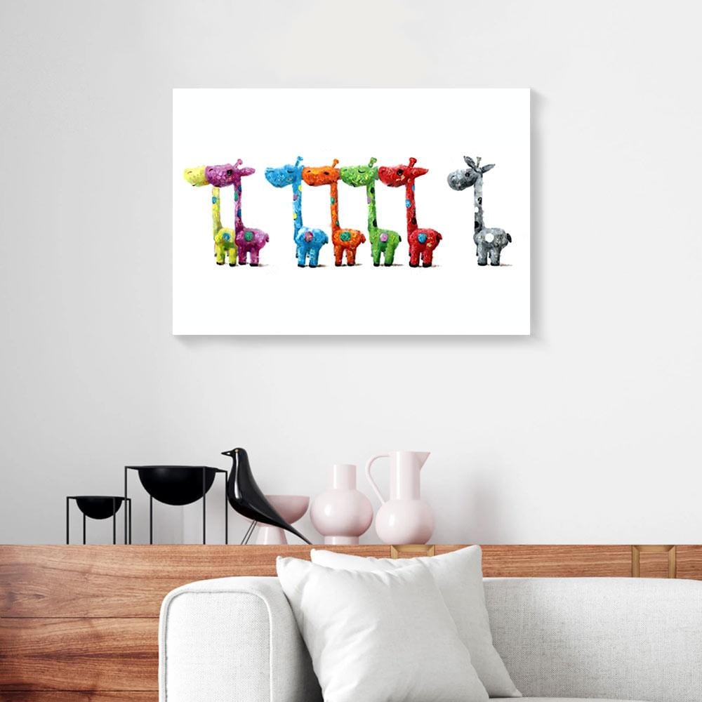 Canvas Painting Baby Giraffes Full Printing Wall Art Canvas Ready To Hang Canvas Wall Art Decor