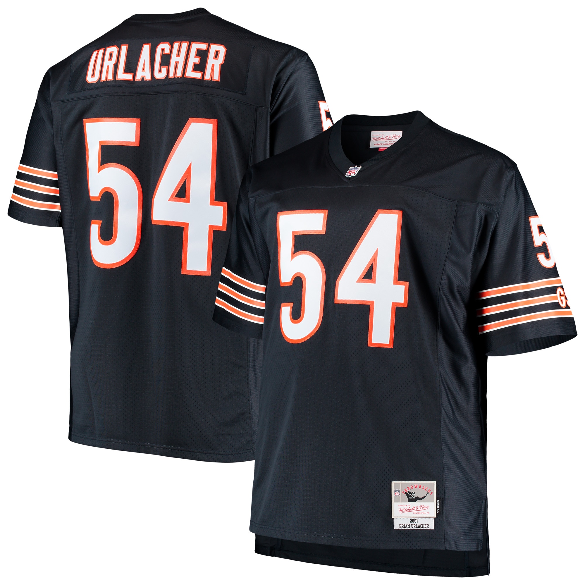 Men’s Chicago Bears Brian Urlacher Mitchell & Ness Navy Big & Tall 2001 Retired Player Jersey