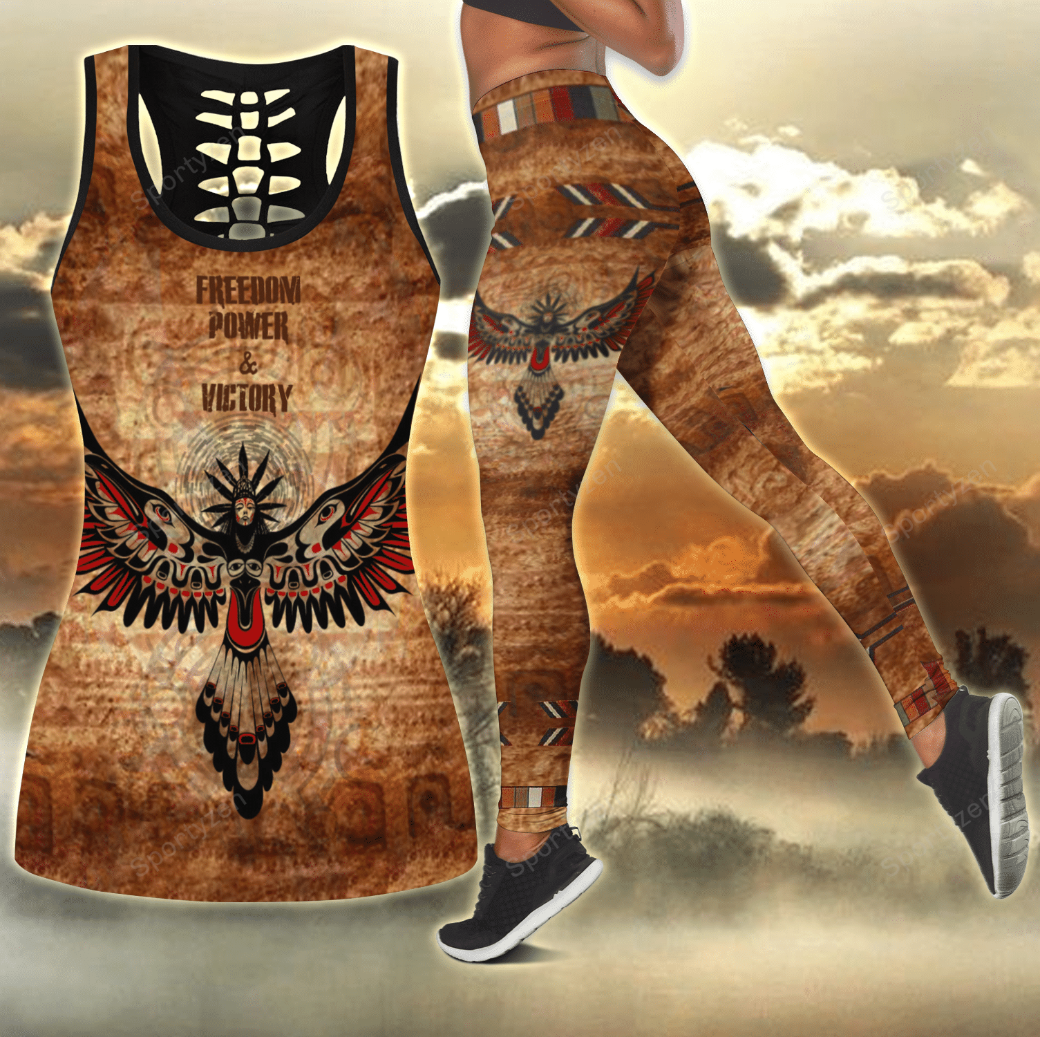 Freedom Power And Victory Hollow Tank Top – Leggings 3D #Dh