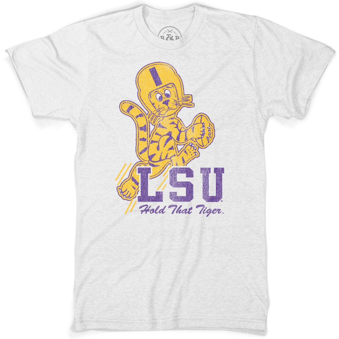 B&B Dry Goods Lsu Tigers Hold That Tiger Tri-Blend T-Shirt – Heather White