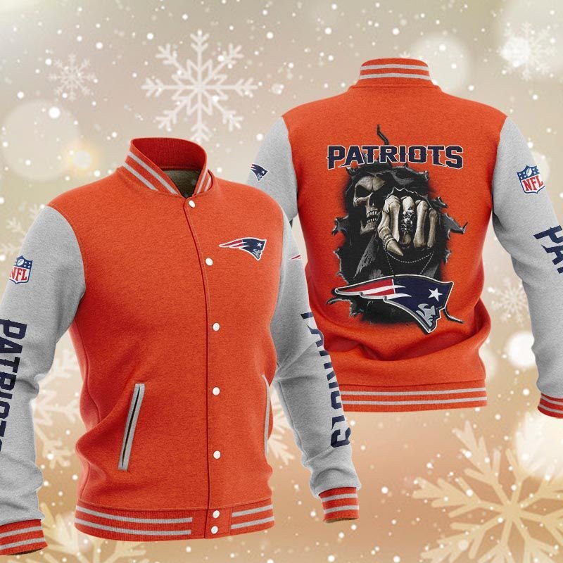 New England Patriots Orange Grey Edition Baseball Jacket