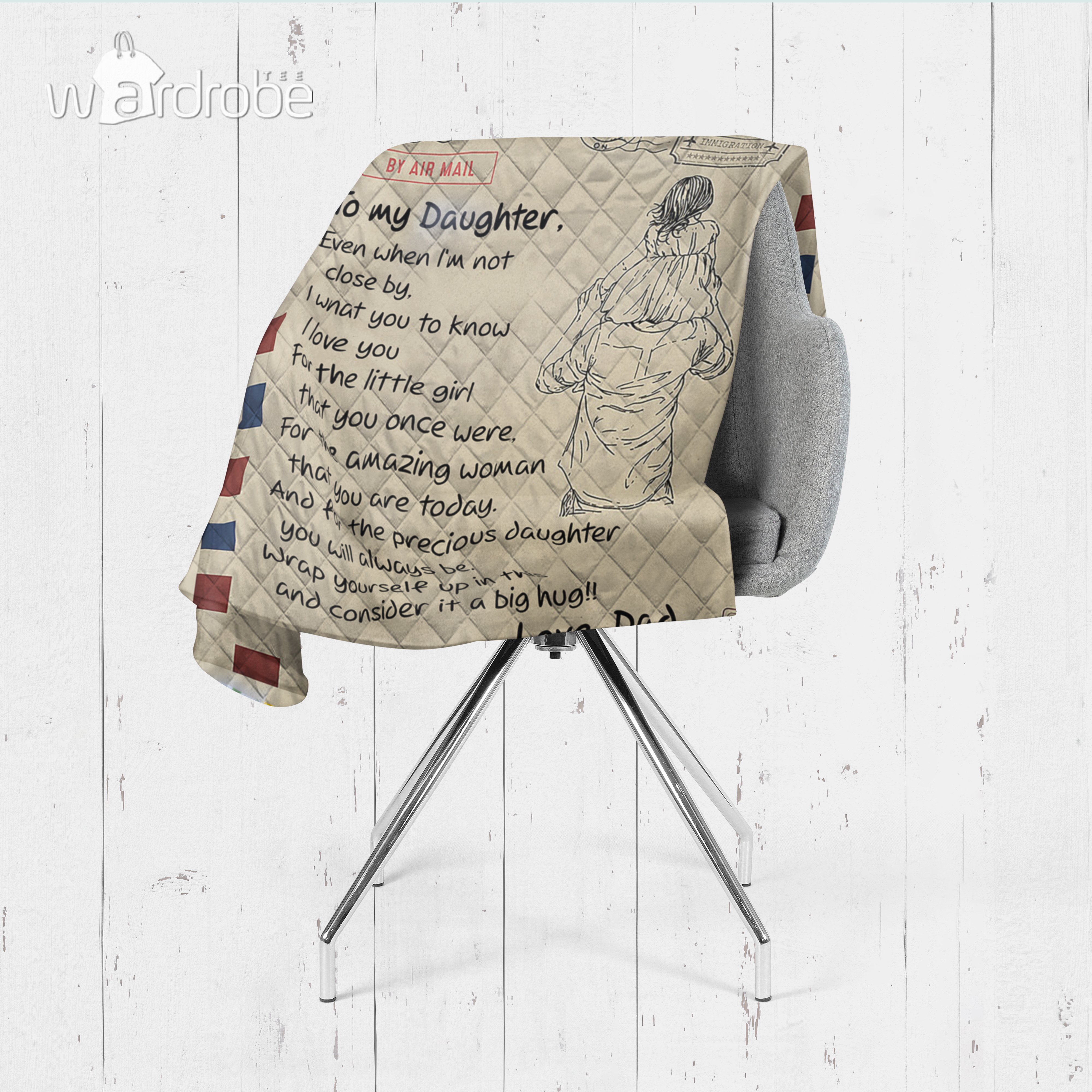 Custom Blanket Letter To My Daughter From Dad Blanket – Gift For Daughter – Quilt Blanket