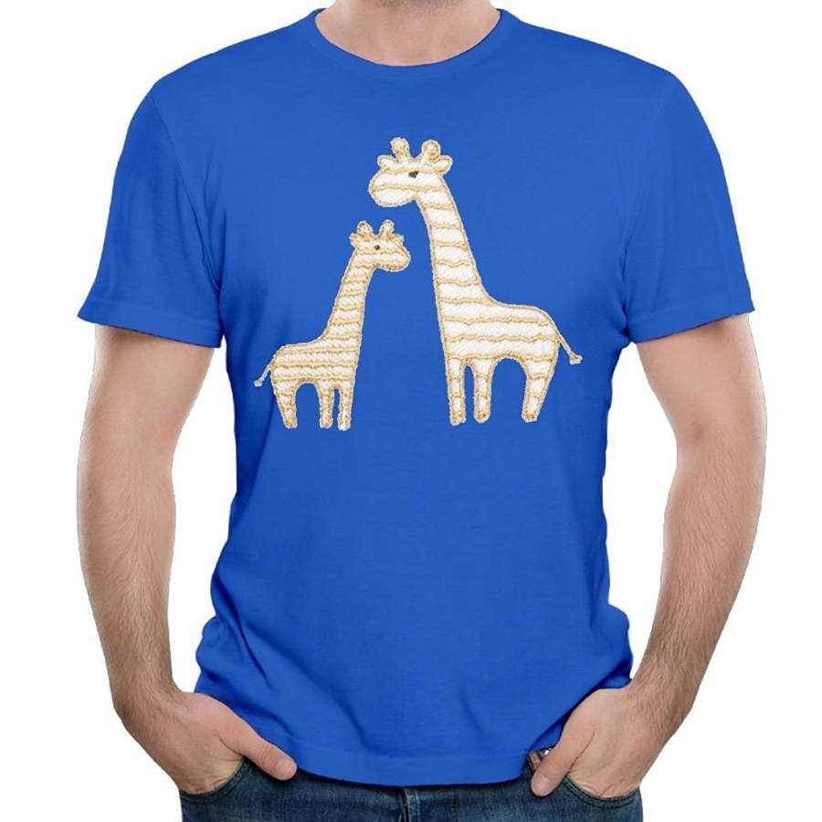 Giraffe Animal Man Hipster T-Shirt Crewneck Lovely Shirt Athletic Dad Short Sleeve Men’S Cotton T-Shirt