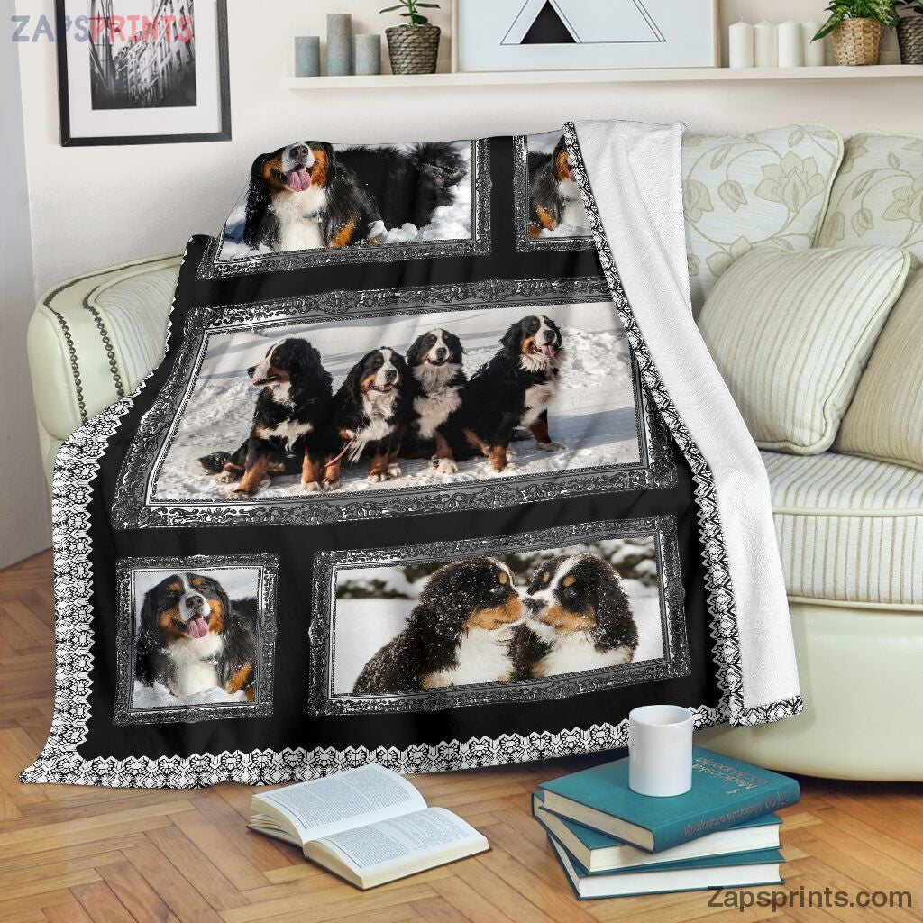 Bernese Mountain Snow Cute Blanket – Cool Gift Ideas