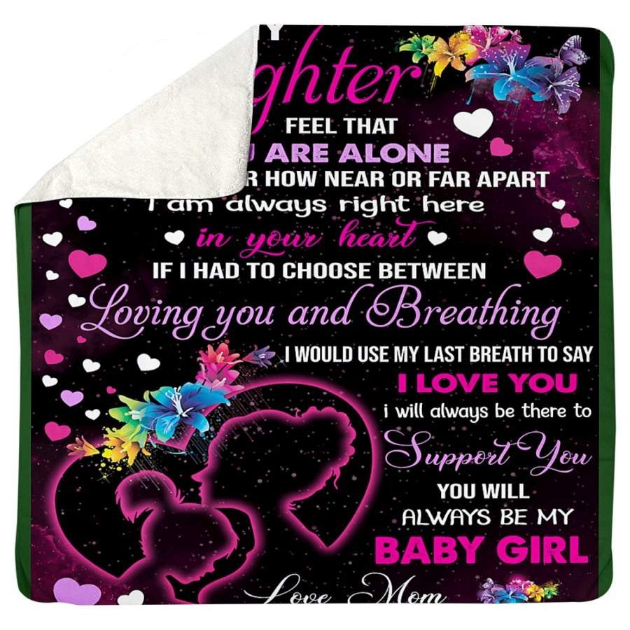 To My Daughter I Love You Custom Design Gifts Sherpa Blanket