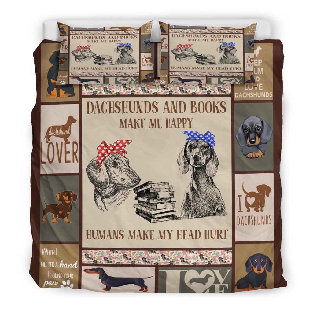 Dachshund Quilt Bedding Duvet Cover And Pillowcase Set