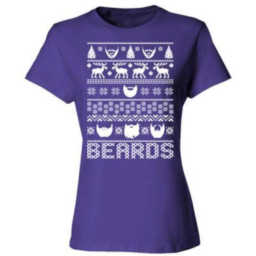 AGR Beards Ugly Christmas Sweater Xmas – Ladies’ Cotton T-Shirt