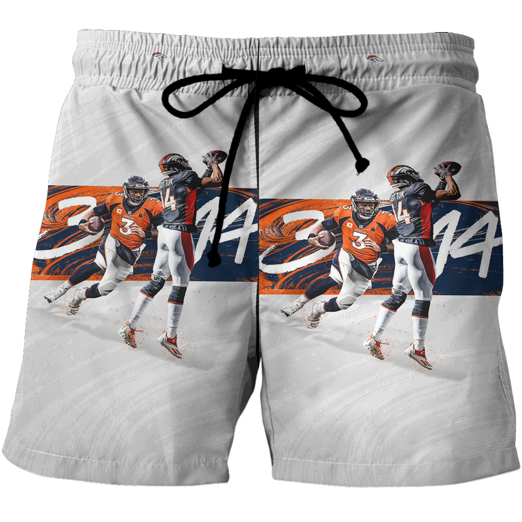 Denver Broncos Dangeruss Wilson X Sutton Courtland 3D All Over Print Summer Beach Hawaiian Short