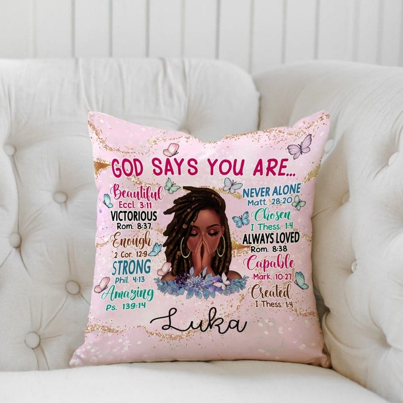 Personalized God Says You Are African American Pillow