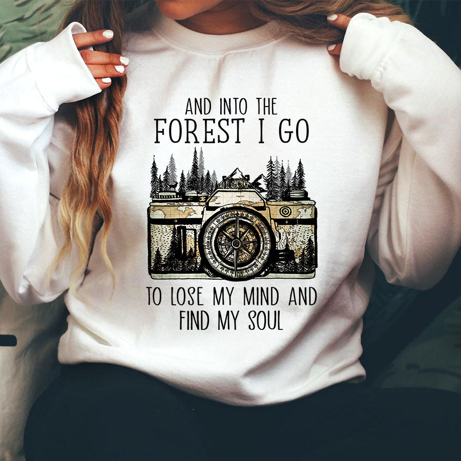 And Into The Forest I Go To Lose My Mind And Find My Soul Camera Standard Crew Neck Sweatshirt