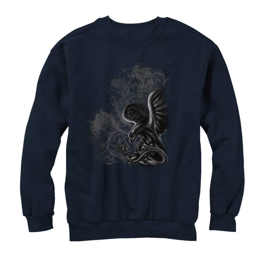 Aztlan Men’s Eagle and Snake  Sweatshirt Navy Blue