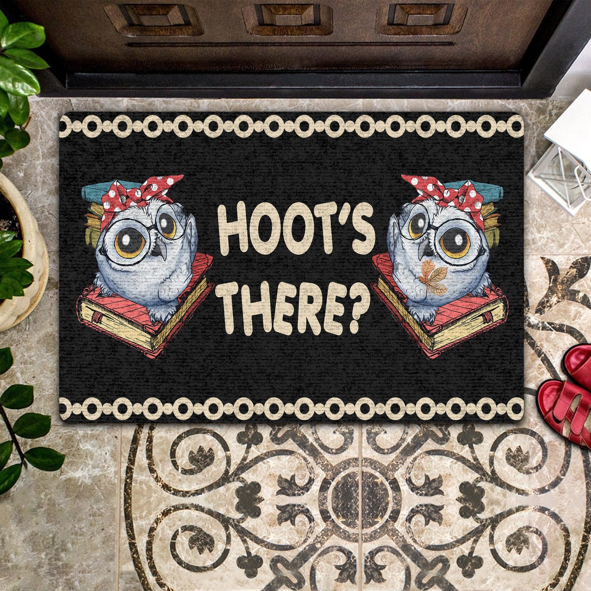 Hoots There All Over Printing Doormat Pre2084