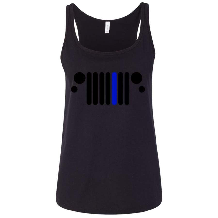 Jeep Grill, Blue Lives Matter, Police, Back The Blue Ladies’ Tank Lt11