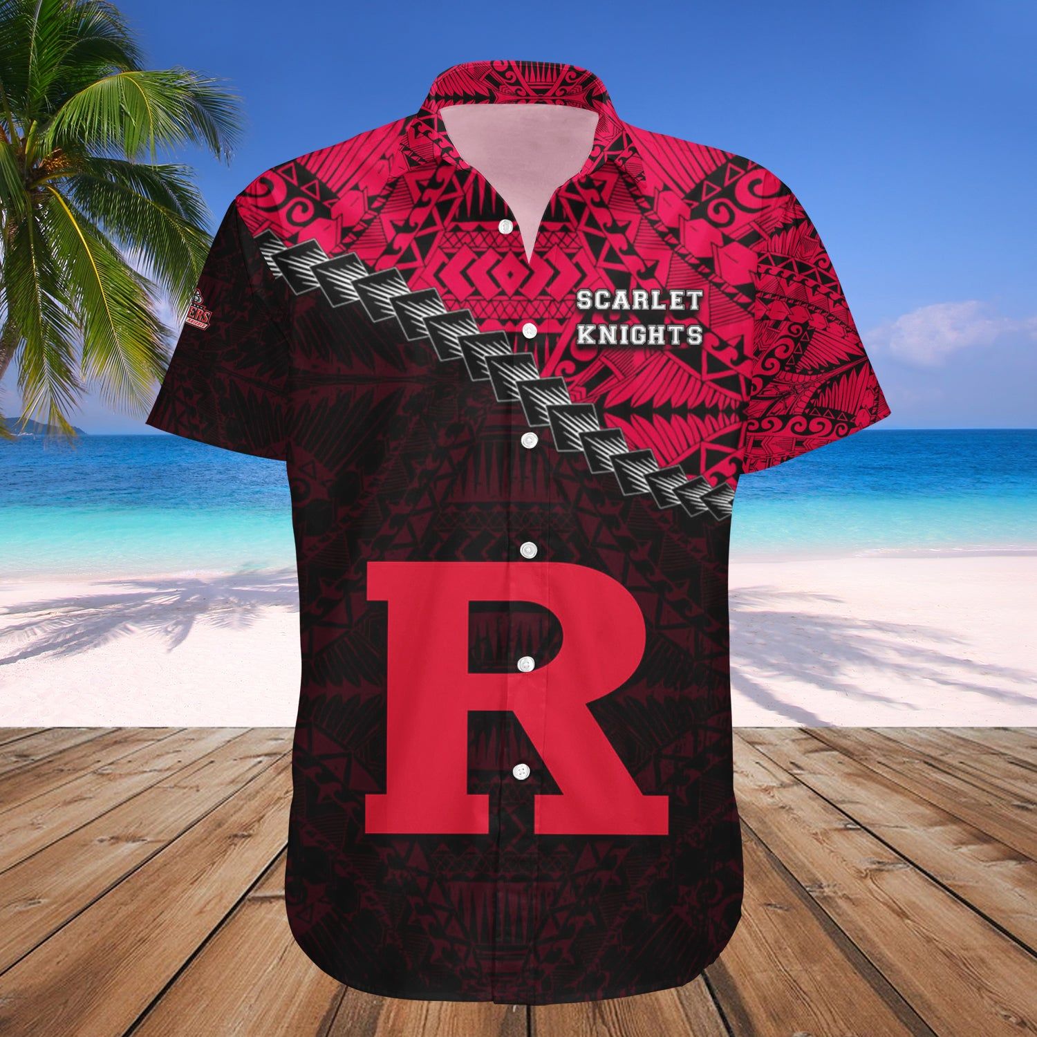 Rutgers Scarlet Knights Hawaii Shirt Grunge Polynesian Tattoo – NCCA