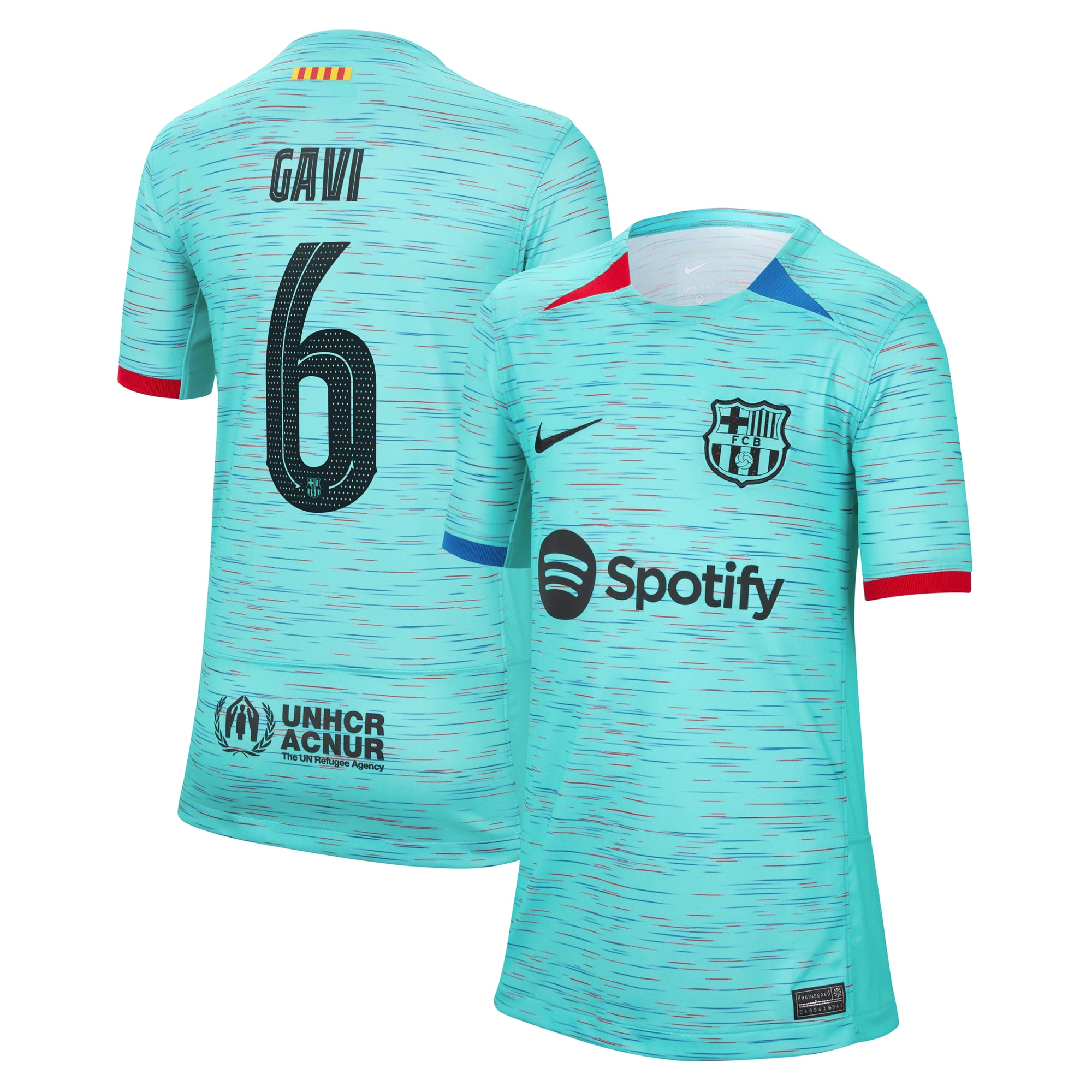 Gavi Barcelona Youth 2023/24 Third Replica Jersey – Aqua