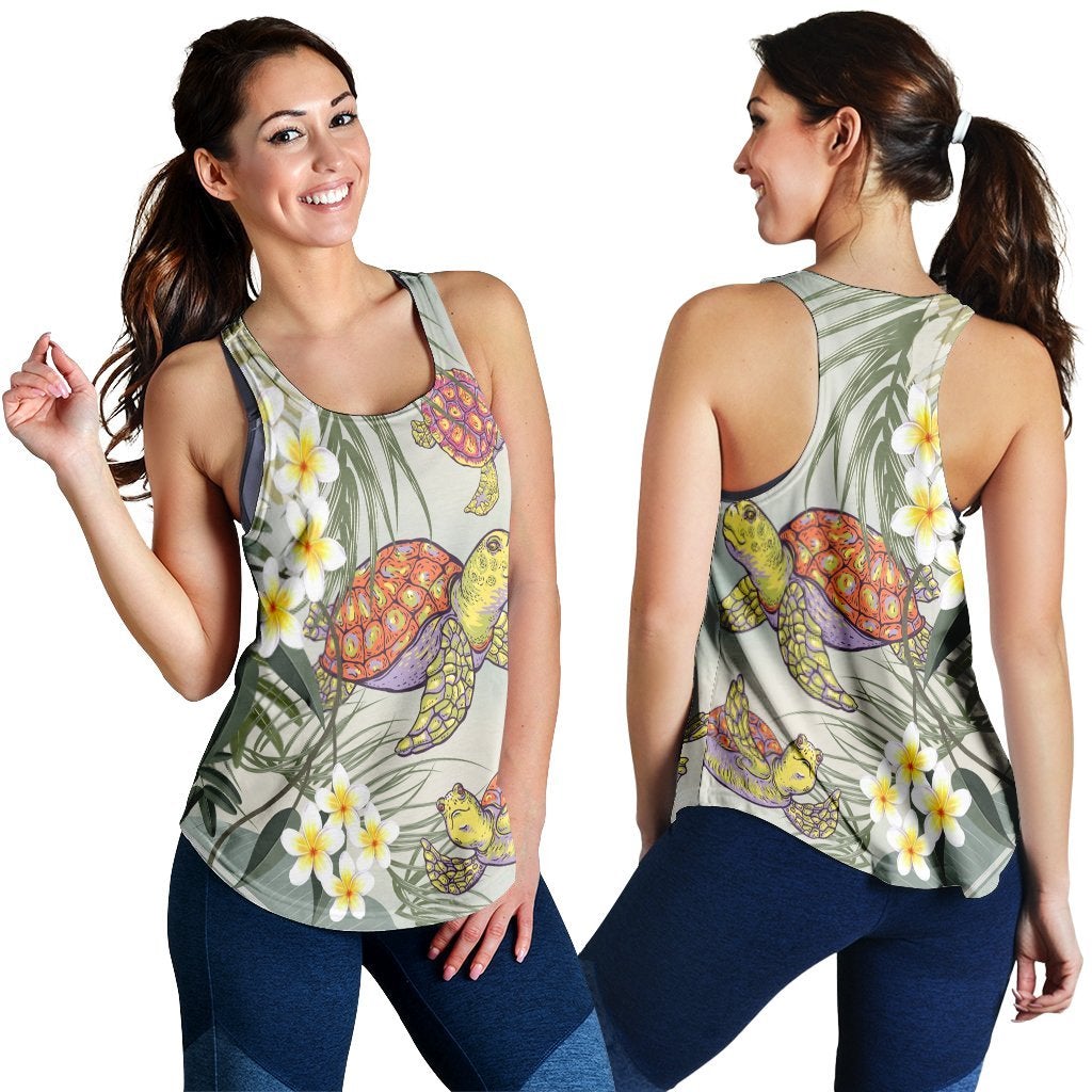 Hawaiian Honu Chibi Sea Plumeria Racerback Tank Ah Ha106511