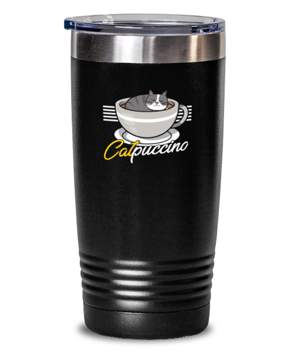 20 Oz Tumbler Stainless Steel Funny Catpuccino