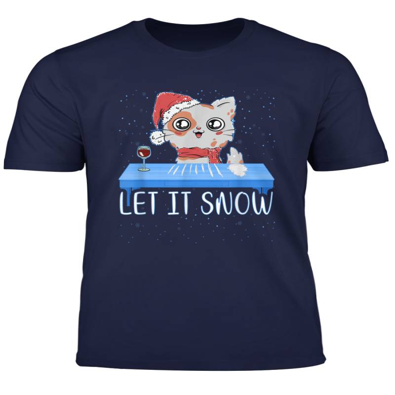 Let It Snow Santa Cocaine Adult Humor Cat Kitten Funny Gag T Shirt