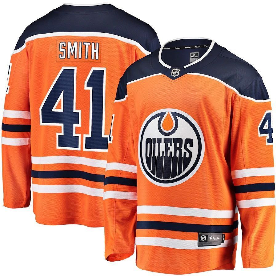 Mike Smith Edmonton Oilers Fanatics Branded Breakaway Team Color Player Orange 3D Jersey