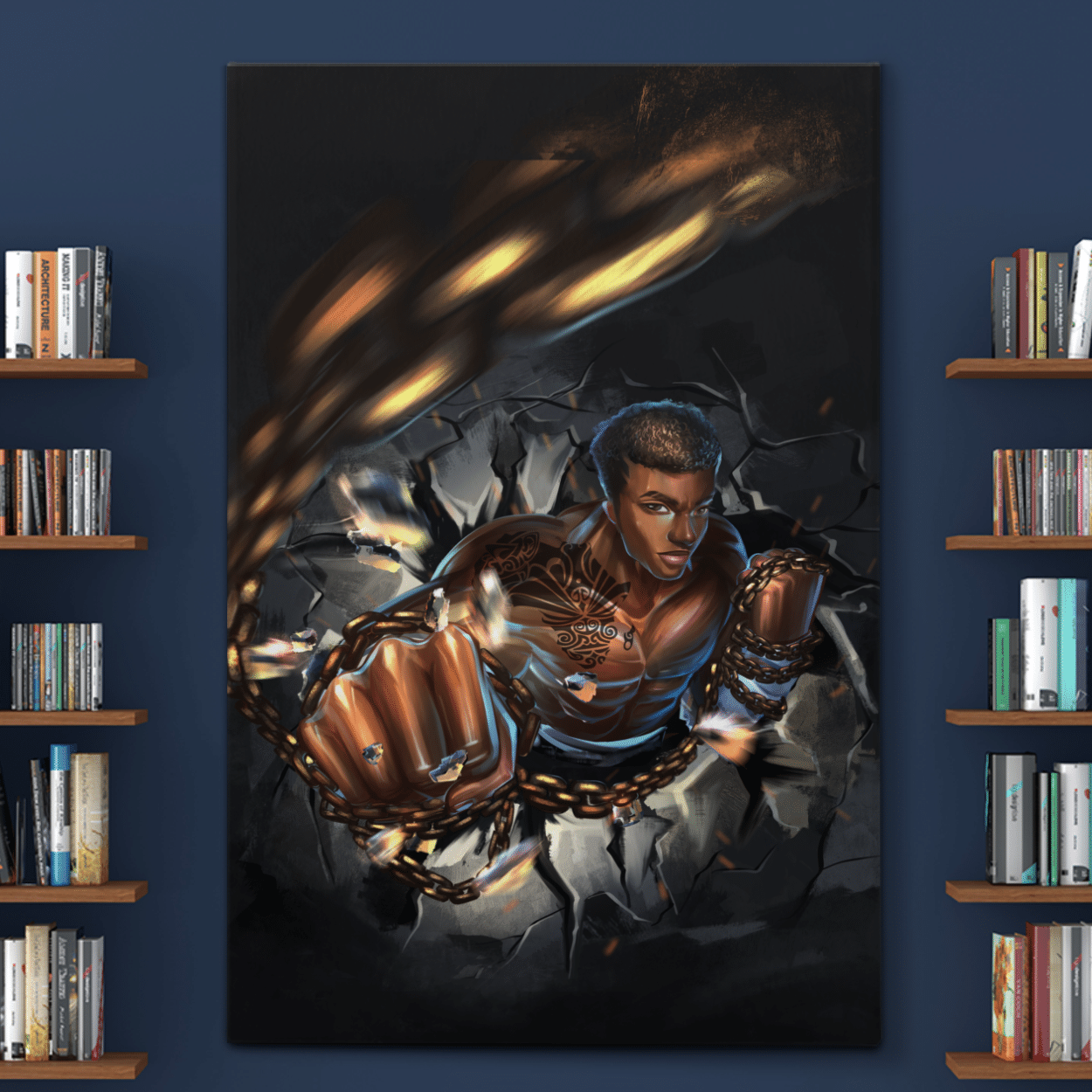 Black Men Knight Canvas Black King Strong Poster