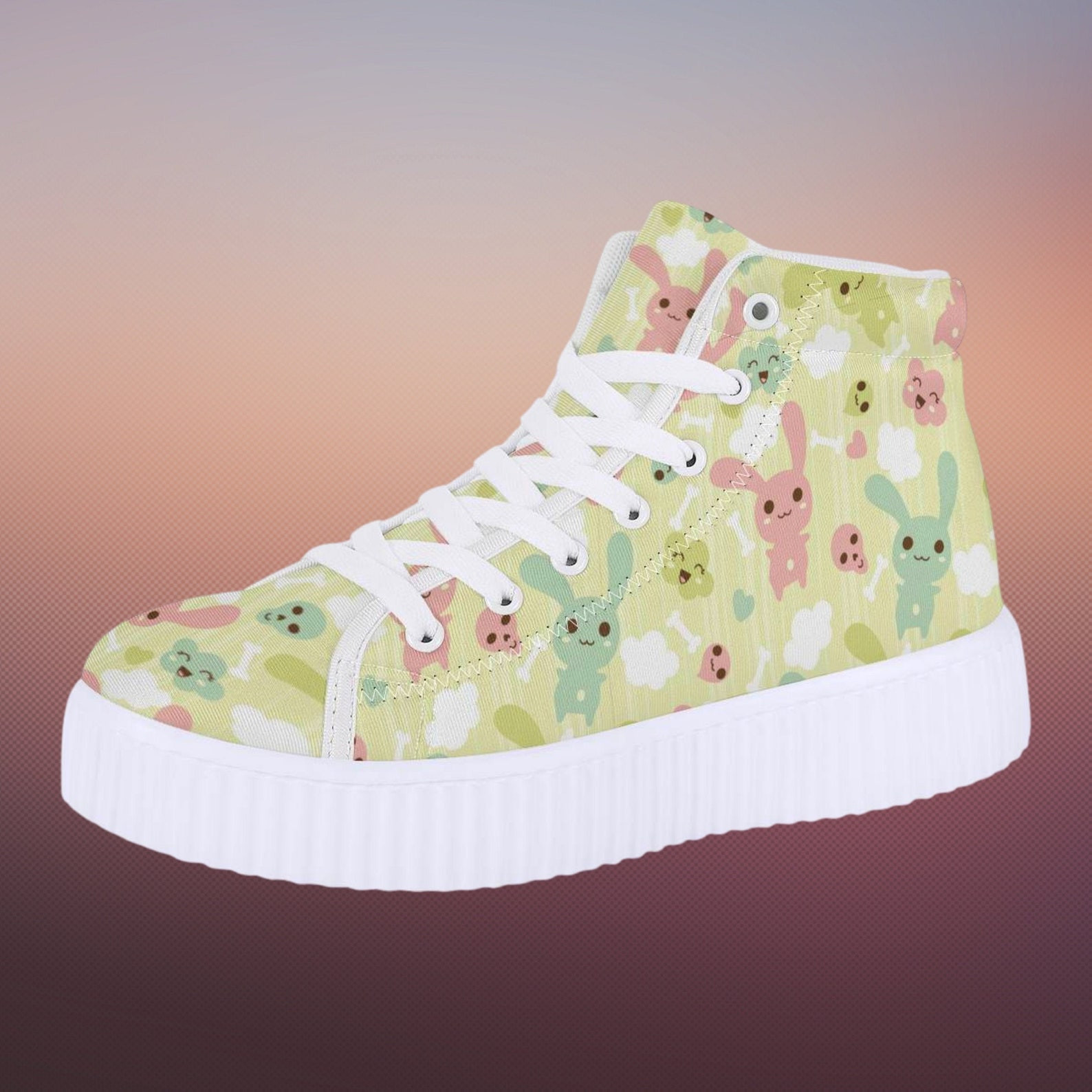 Kawaii Dead Bunny Platform High Top Shoes