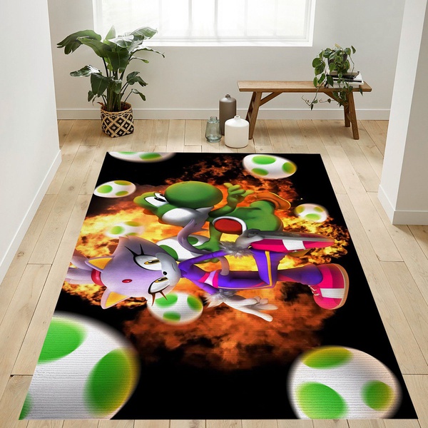 Sonic The Hedgehog Yoshi Super Mario Sega Nintendo Rug Living Room Rug Home US Decor