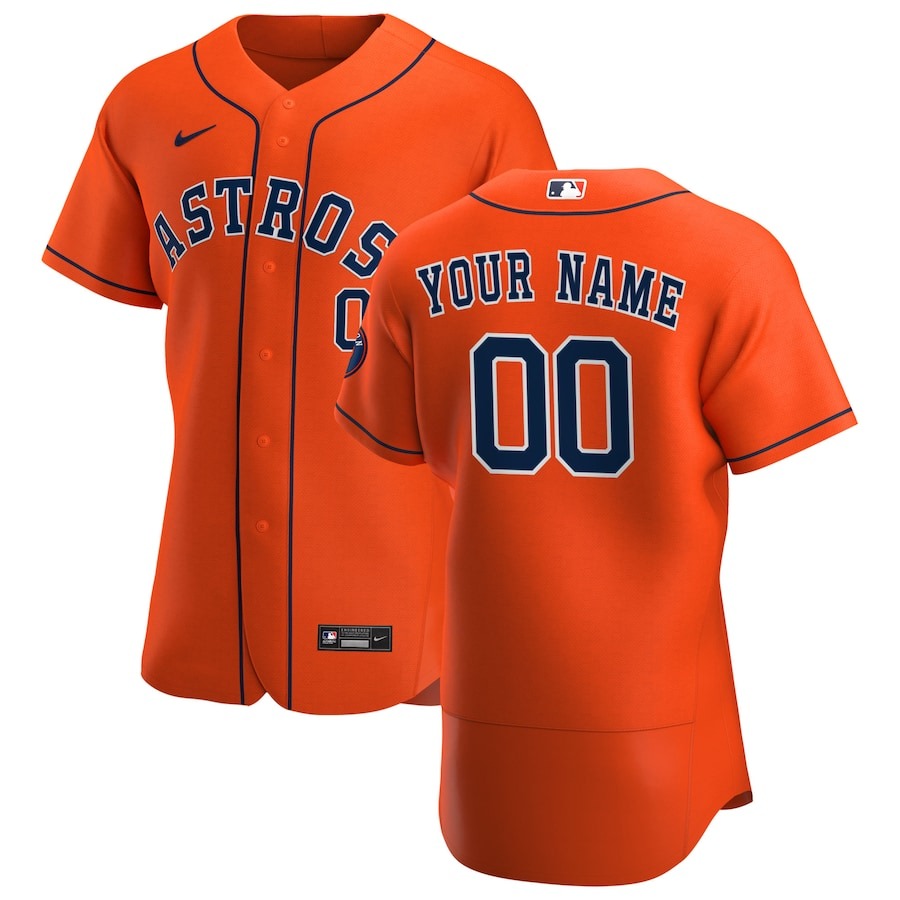 Men’S Houston Astros Nike Orange Alternate Authentic Custom Jersey