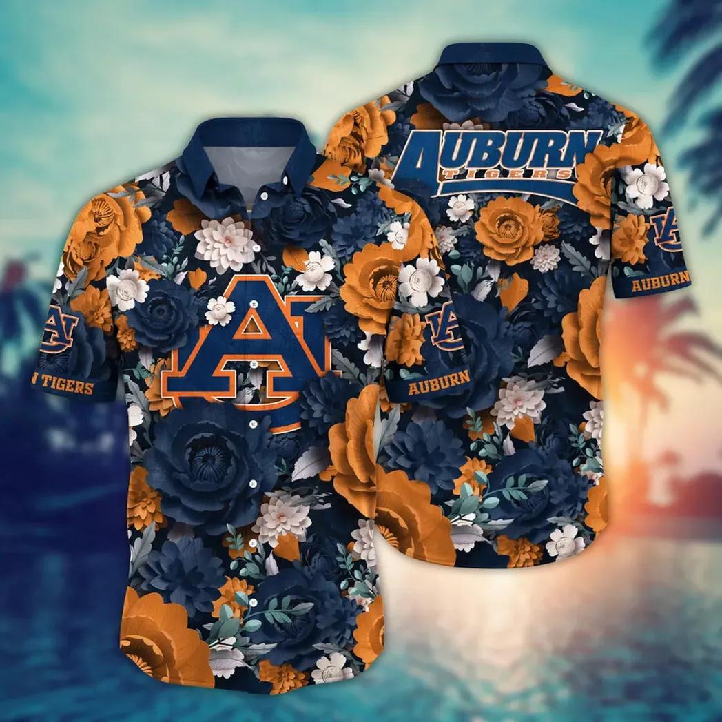 Auburn Tigers Ncaa Flower Aloha Hawaiian Shirt 4, Ncaa Hawaiian Shirt