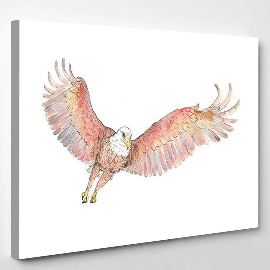 Watercolor Illustration Golden Eagle – Eagle Animals Canvas Art Wall Decor Christmas Gift Ideas