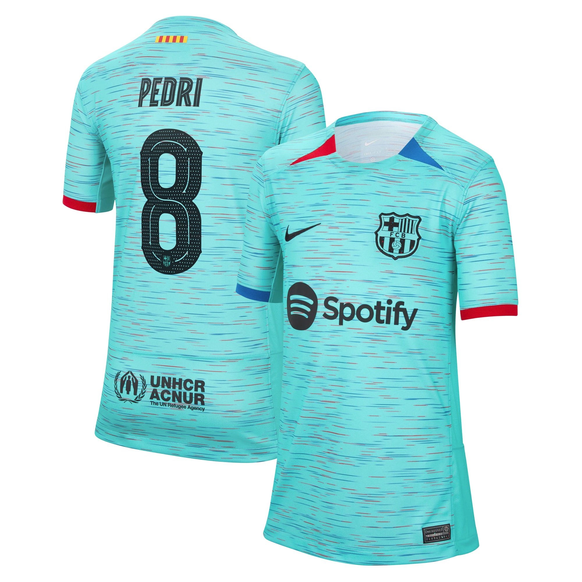 Pedri Barcelona Youth 2023/24 Third Replica Jersey – Aqua