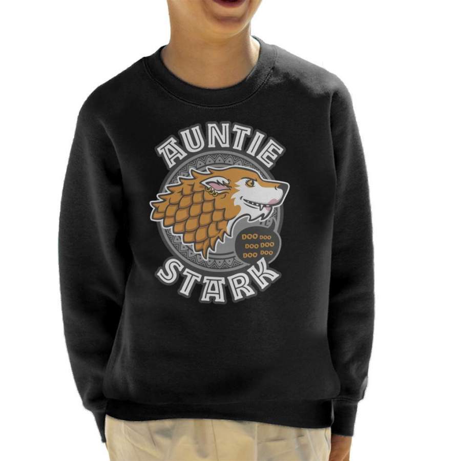 Auntie Stark Baby Shark Family Game Of Thrones Kid’s Sweatshirt