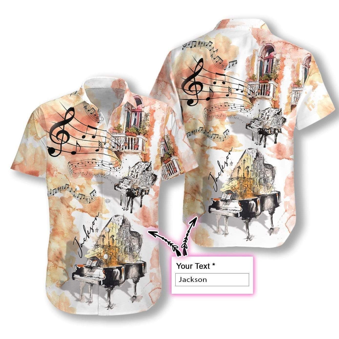 Order Personalized Piano The Sound Of Life Hawaii Aloha Shirts Custom Text V Ha61527