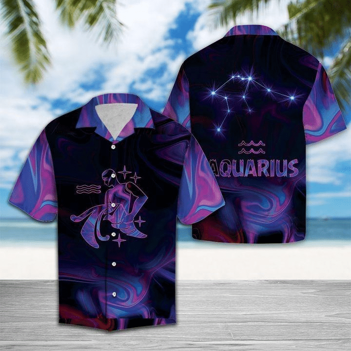 Waybackapparel Amazing Aquarius Horoscope 3D Hawaiian Shirt