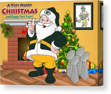 Green Bay Packers Santa Claus 2 Joe Hamilton Canvas Print