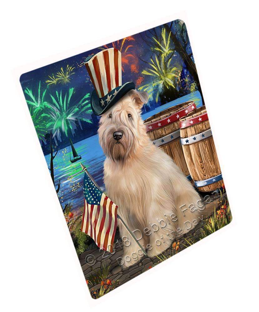 4Th Of July Independence Day Fireworks Wheaten Terrier Dog At The Lake Blanket Blnkt77358