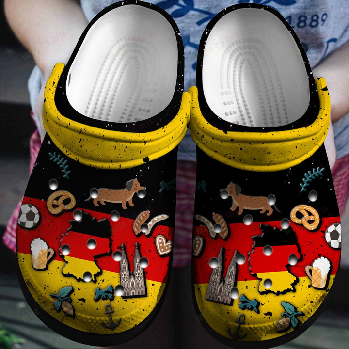 Germany Flag Symbol Crocss Classic Clogs Shoes For Men Women Kids