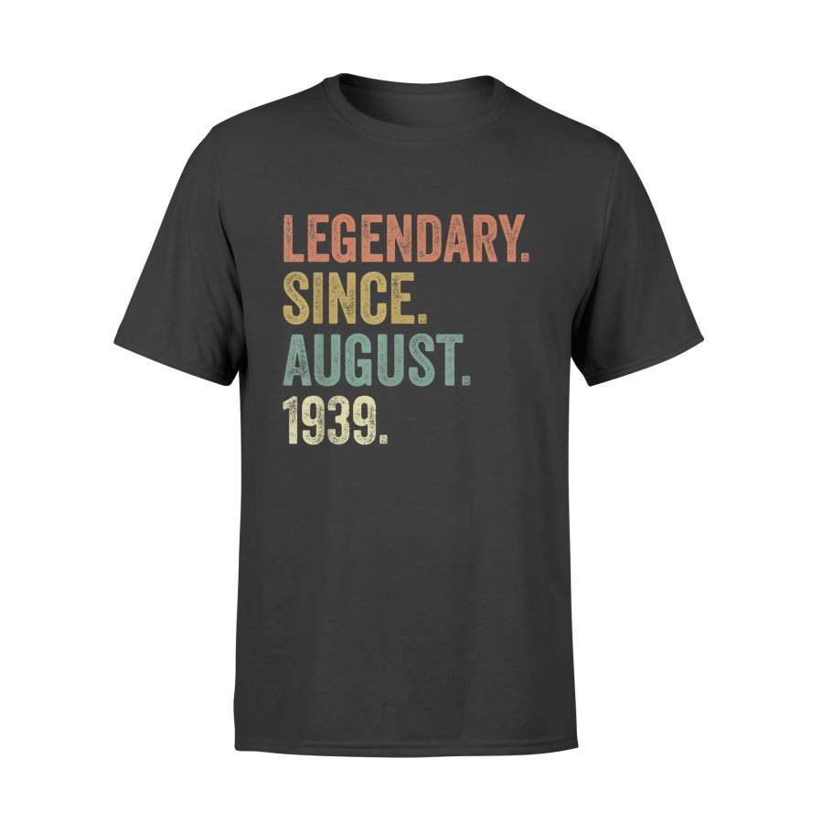 Birthday Shirt – Vintage August 1939 Apparel, 80th Birthday Men Women T-Shirt – Standard T-shirt