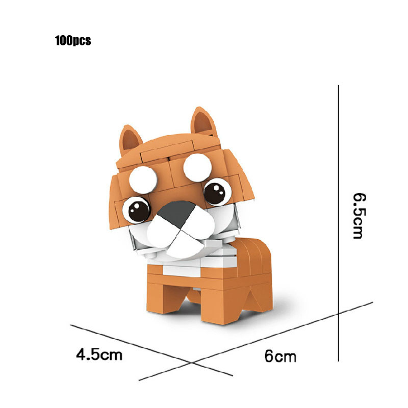 Single Sale Creative 3D Mini Animal Block Set DIY Dog Tiger Rabbit Squirrel Penguin Owl Koala Cow Building Brick Toy for Kids alx