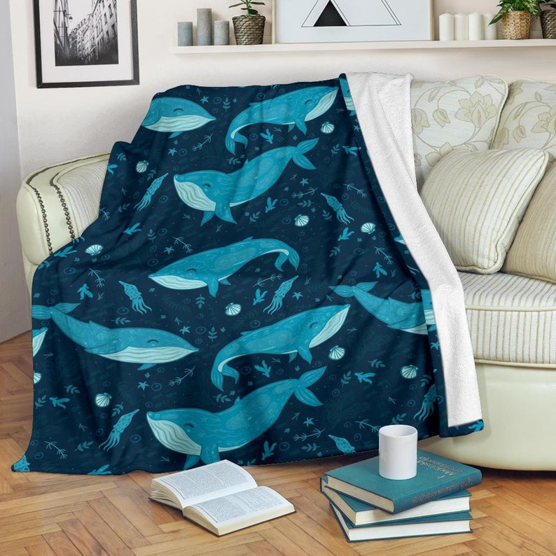 Whales Blanket , Whales Throw Blanket , Whales Fleece Blanket , Whales Adult Blanket , Whales Kid Blanket, Fleece Blanket, Sherpa Blanket