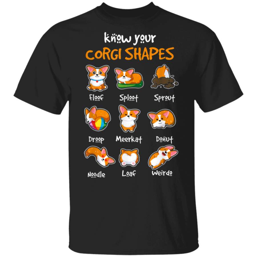 Know Your Corgi Shapes Shirt Cute Puppy Dog Lover Gifts Kids TShirt