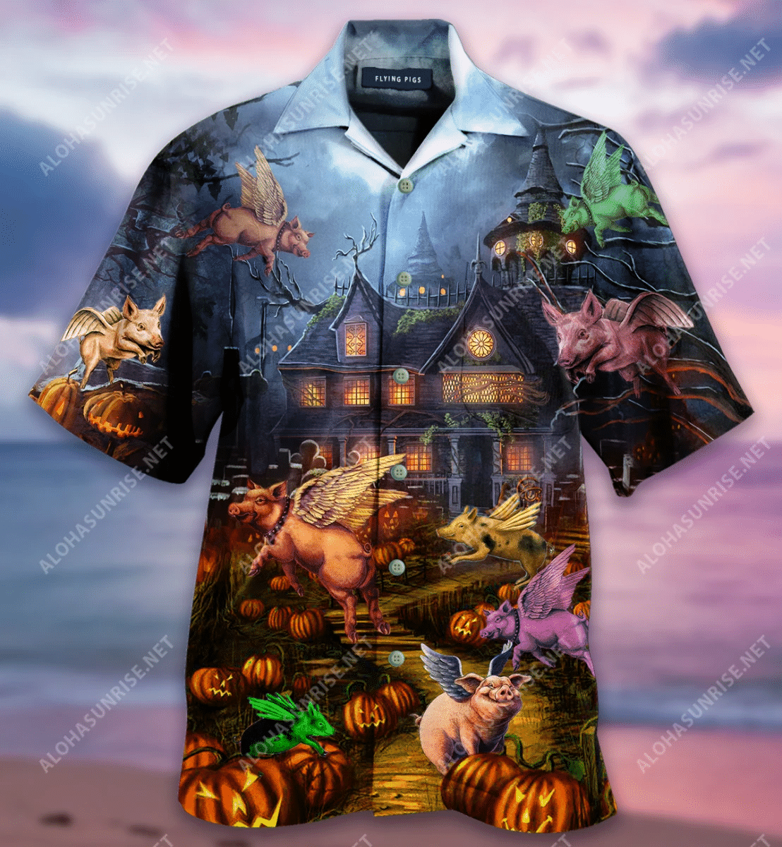 When Pigs Fly Halloween Unisex Hawaii Shirt Ha80778