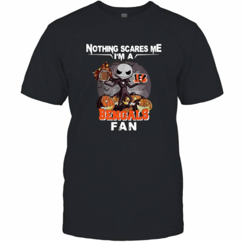 Jack Skellington nothing scares me I’m a Cincinnati Bengals fan shirt T-Shirt