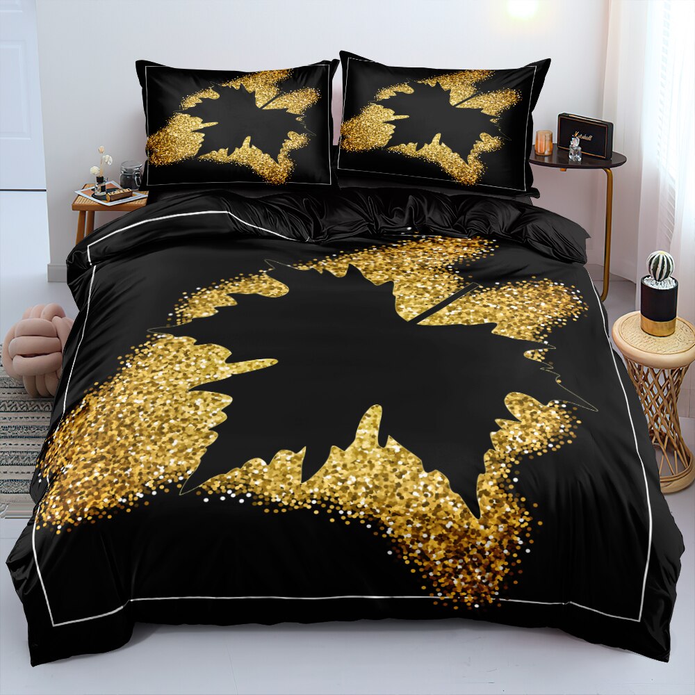 3D Luxury Bedding Set Brown White Black Queen King Size Duvet Cover Pillowcases Modern Comfortable Bed Collection