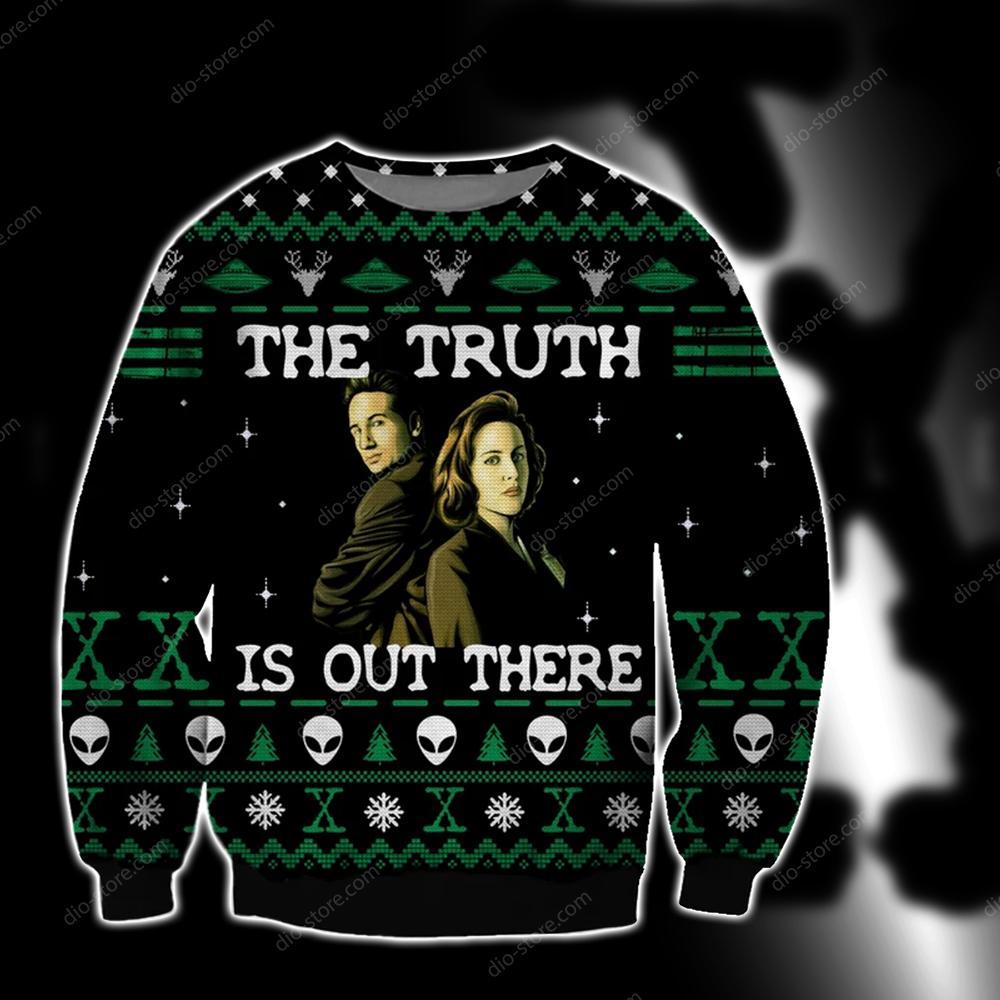 The Truth Is Out There Knitting Pattern 3D Print Ugly Christmas Sweater 2023 Hoodie All Over Printed Cint10655