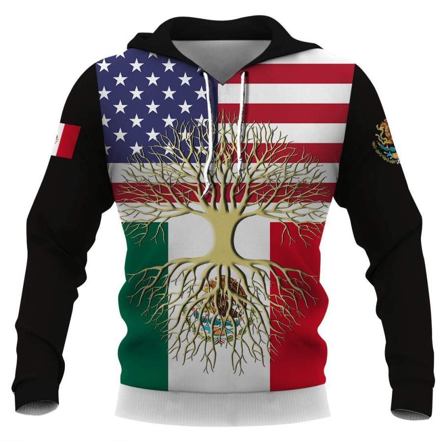 American Grown Mexican Roots Hoodie 3D Full Printing