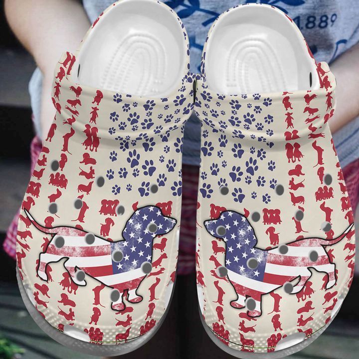 Personalized Dachshund Lover Flag Crocsy Shoes For Mens And Womens