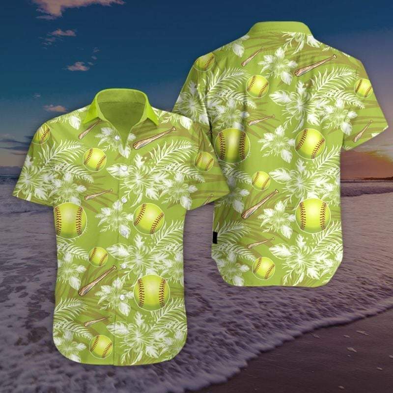 Softball Yellow Hibiscus Hawaii Shirt For Men Women Ha55562