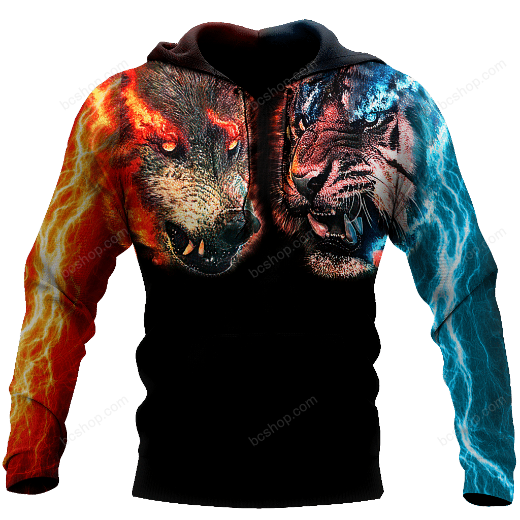 Wolf Tiger 3D Hoodie Shirt For Men And Women Mhst1010205