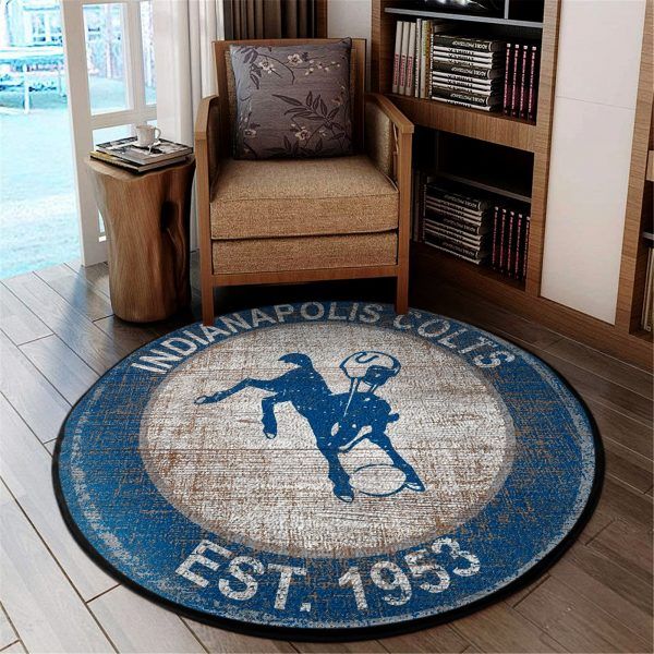 The 20 Rug Indianapolis Colts Living Room Round Carpet RR111109, Christmas Gift Floor Decor