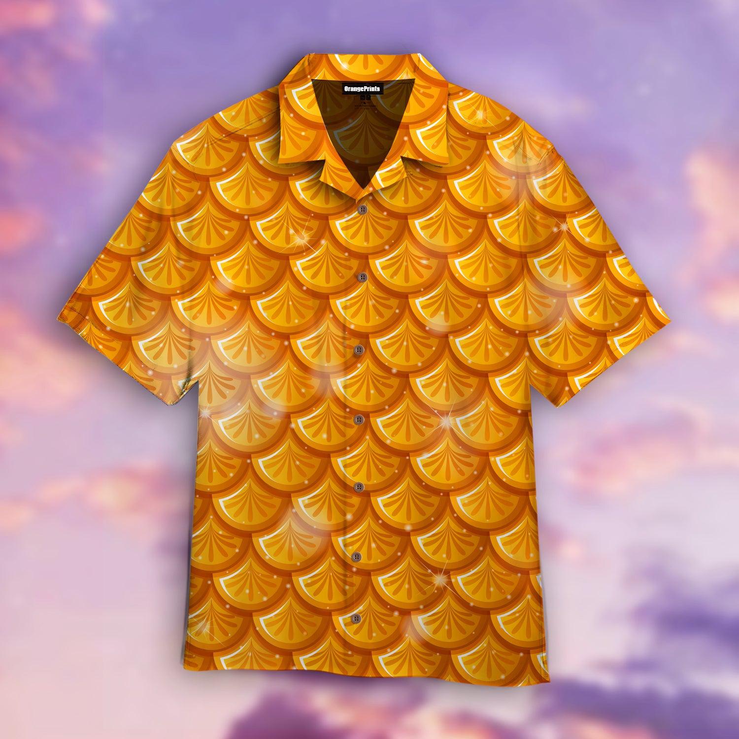 Orange Mermaid Scales Hawaii Shirt For Men Women Ha27931